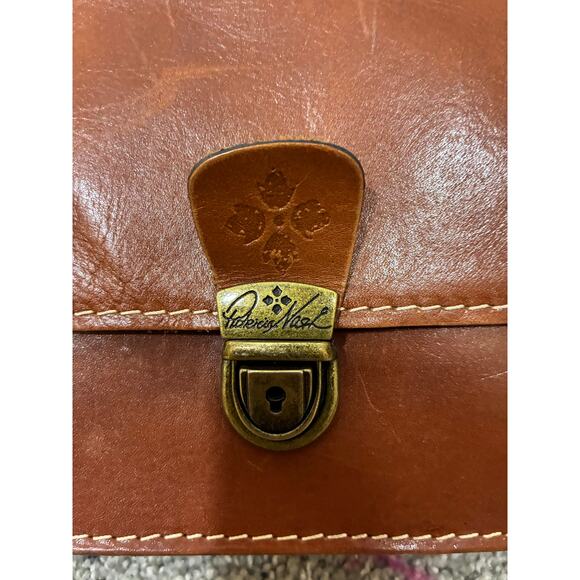 Patricia Nash Lanza Crossbody Organizer Heritage Leather Brown EUC Preppy Boho - Picture 2 of 9